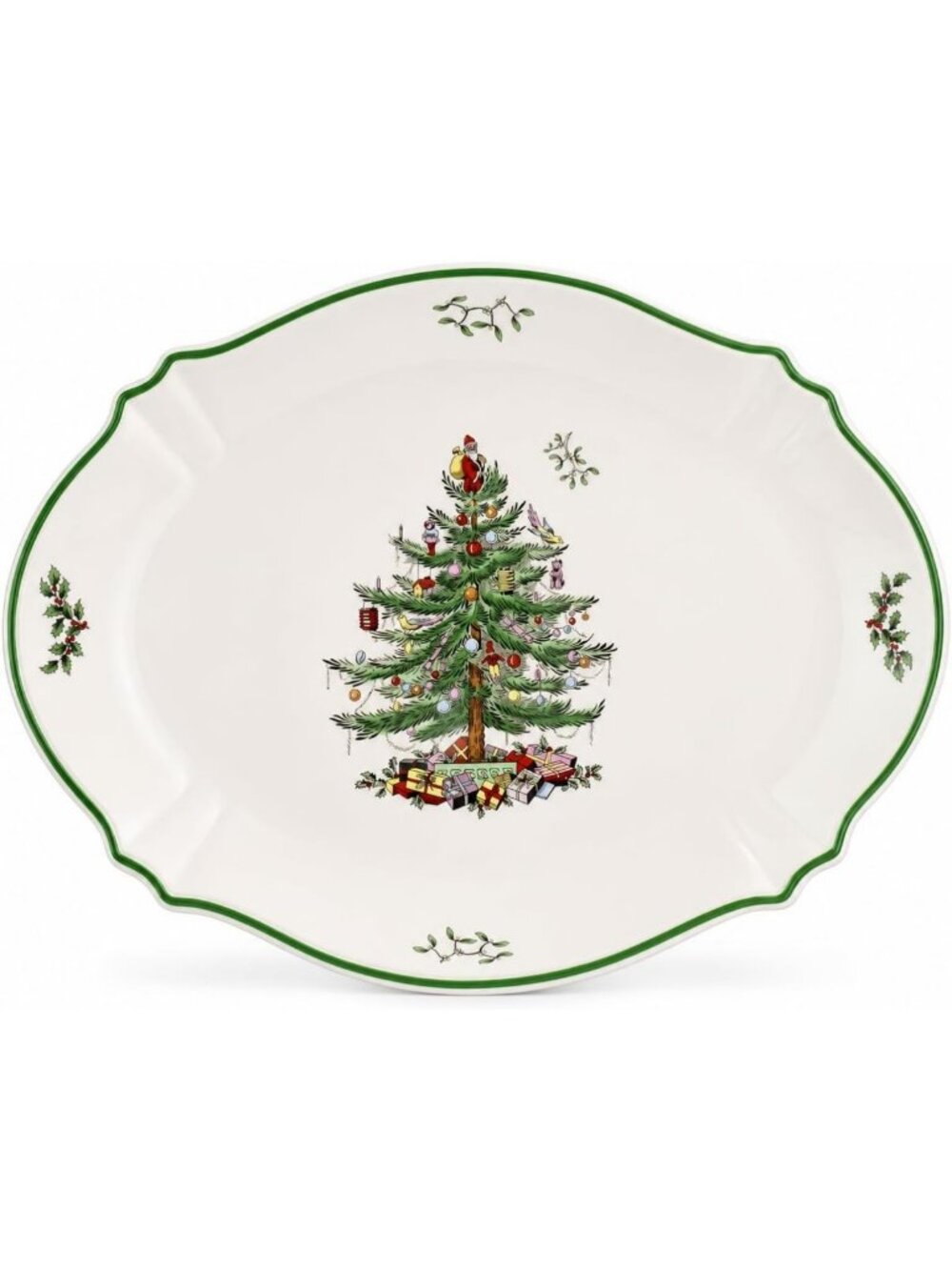 Festive Christmas Tree Oval Platter - Perfect Holiday Serving Dish & Decor